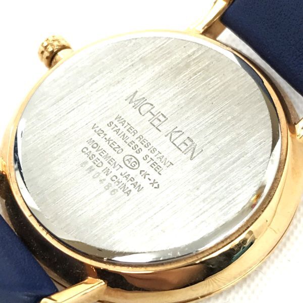 美品 MICHELKLEIN ミッシェルクラン 腕時計 VJ21-KEZ0 クオーツ アナログ ラウンド ホワイト ブルー レディース 電池交換済み 動作確認済みの画像6