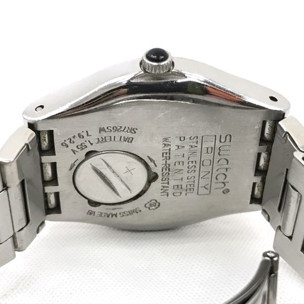 Swatch スウォッチ IRONY アイロニー 腕時計 クオーツ コレクション おしゃれ ブラック シルバー カレンダー シンプル 電池交換済 動作OKの画像5