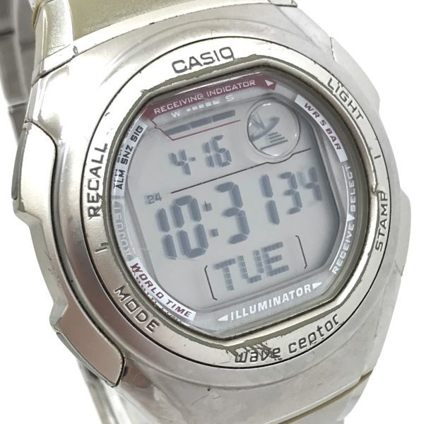 CASIO カシオ WAVECEPTOR ウェーブセプター 腕時計 WV-57HJ 電波ソーラー デジタル ラウンド シルバー ウォッチ コレクション 動作確認済みの画像1