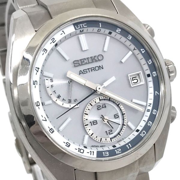 新品 SEIKO セイコー ASTRON アストロン 腕時計 SBXY009 電波ソーラー アナログ カレンダー ワールドタイム チタン チタニウム 箱付きの画像1