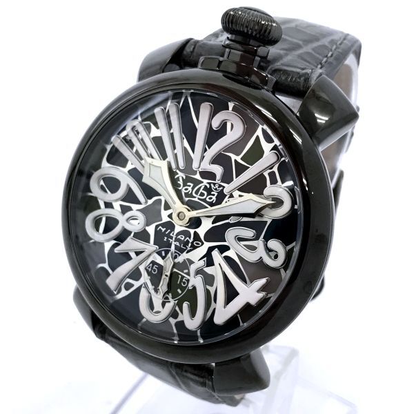 新品 GaGaMILANO ガガミラノ MANUALE 48 マヌアーレ 腕時計 5012.MOS.01S 手巻き 機械式 オートマティック アナログ モザイク 箱付きの画像3