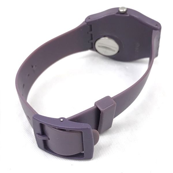 Swatch Swatch наручные часы GV122 кварц коллекция модный лиловый фиолетовый простой коллекция аналог батарейка заменен рабочее состояние подтверждено 