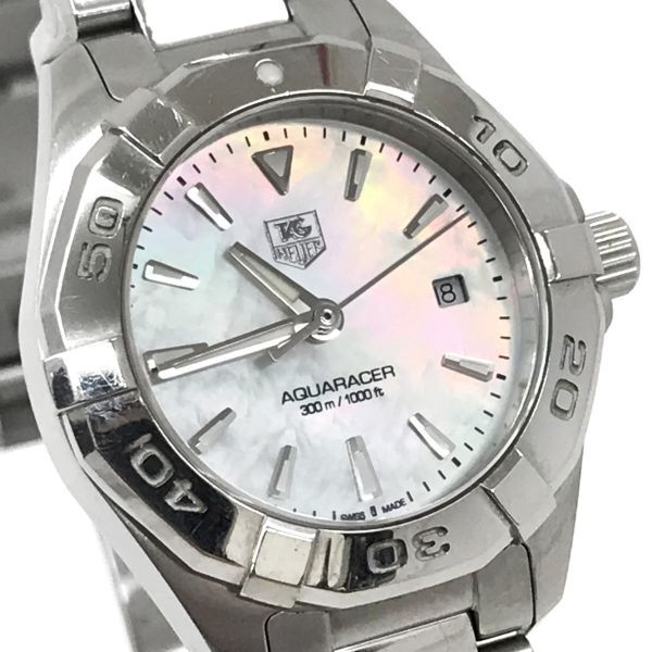 美品 TAGHEUER タグホイヤー AQUARACER アクアレーサー 腕時計 WAY1412 クオーツ シェル文字盤 コレクション 電池交換済 動作確認済の画像1