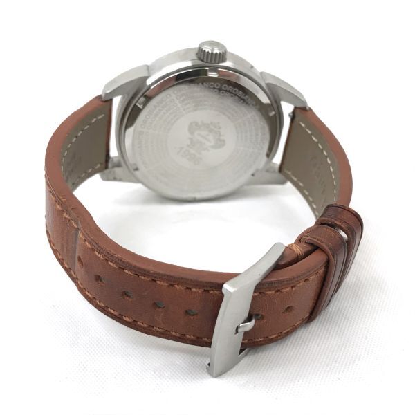 OROBIANCO オロビアンコ 腕時計 OR-0042N クオーツ ブラック ブラウン レザー コレクション 新品替えベルト付 箱付 電池交換済 動作確認済の画像4