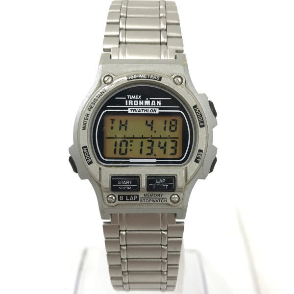TIMEX タイメックス Ironman アイアンマン 腕時計 クオーツ デジタル ラウンド コレクション シルバー おしゃれ 電池交換済み 動作確認済みの画像2
