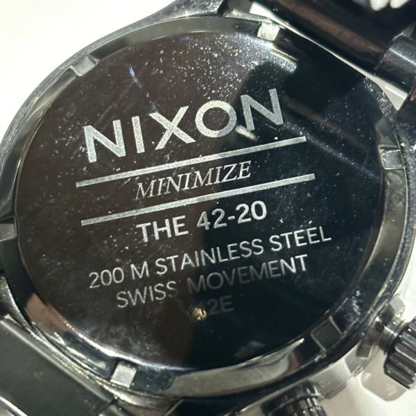 NIXON ニクソン 腕時計 THE 42-20 クオーツ アナログ ラウンド ブラック 黒 ウォッチ 20気圧防水 コレクション コレクター おしゃれ 箱付の画像6