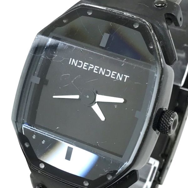 CITIZEN シチズン independent インディペンデント 腕時計 2530-003249-05 クオーツ アナログ トノー ブラック 電池交換済み 動作確認済みの画像1