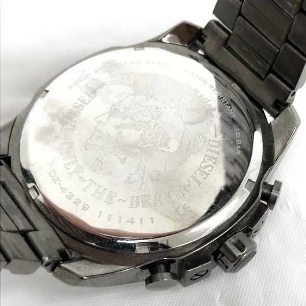 DIESEL ディーゼル MEGA CHIEF メガチーフ 腕時計 DZ4329 クオーツ アナログ ラウンド クロノグラフ ブルー 箱付 電池交換済 動作確認済の画像6
