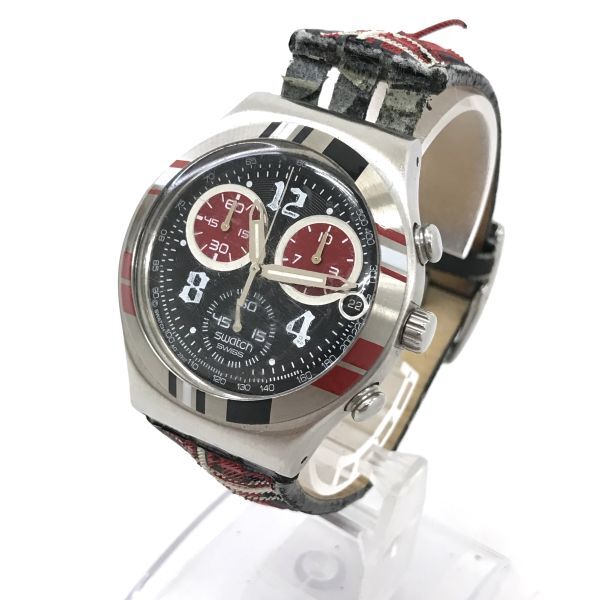 Swatch Swatch IRONY Irony наручные часы кварц хронограф коллекция модный черный красный календарь батарейка заменен работа OK