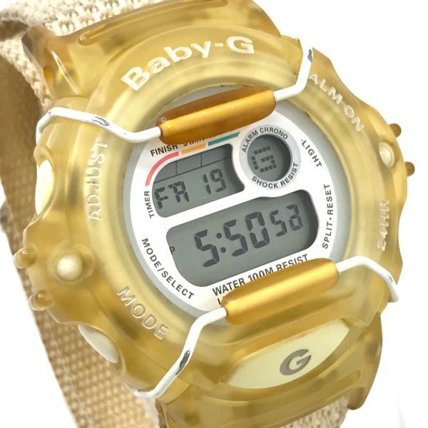 CASIO カシオ BABY-G ベビーG べビージー 腕時計 BG-340 クオーツ デジタル イエロー カレンダー コレクション 電池交換済 動作確認済の画像1