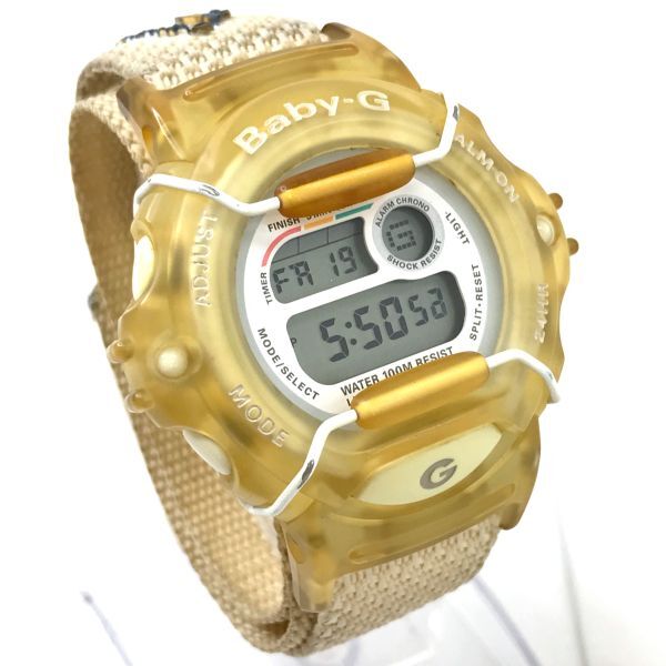 CASIO カシオ BABY-G ベビーG べビージー 腕時計 BG-340 クオーツ デジタル イエロー カレンダー コレクション 電池交換済 動作確認済の画像4