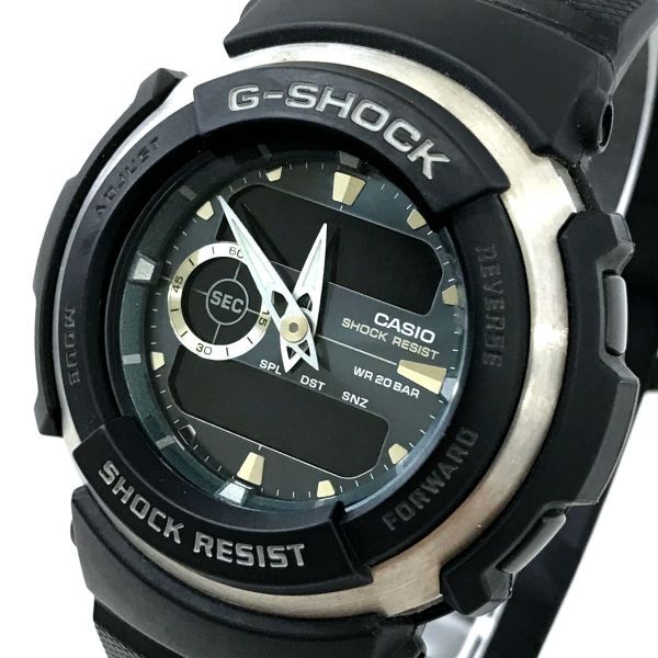CASIO カシオ G-SHOCK ジーショック G-SPIKE Gスパイク 腕時計 G-300-3A クオーツ アナデジ ラウンド ブラック 20気圧防水 樹脂ベルト_画像1