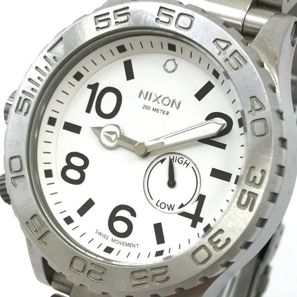 美品 NIXON ニクソン 腕時計 THE 42-20 クオーツ アナログ ラウンド ホワイト シルバー ウォッチ 20気圧防水 コレクション ウォッチ 箱付きの画像1