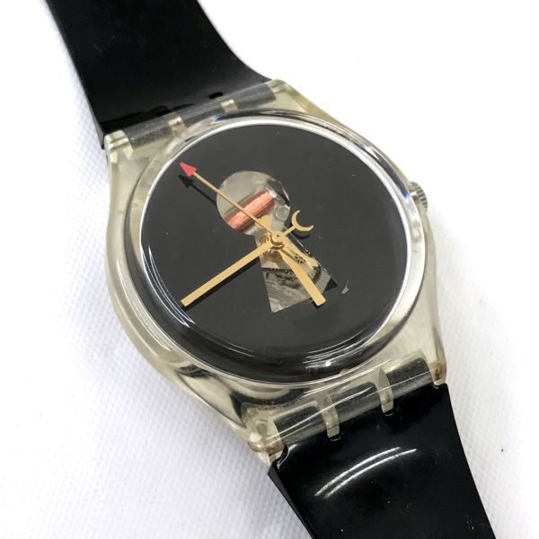 Swatch スウォッチ PORTE JARTELLES 腕時計 GK316 クオーツ コレクション 個性的 おしゃれ スケルトン ブラック 電池交換済 動作確認済の画像4