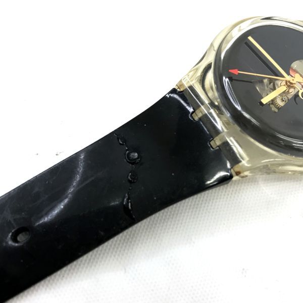 Swatch スウォッチ PORTE JARTELLES 腕時計 GK316 クオーツ コレクション 個性的 おしゃれ スケルトン ブラック 電池交換済 動作確認済の画像7