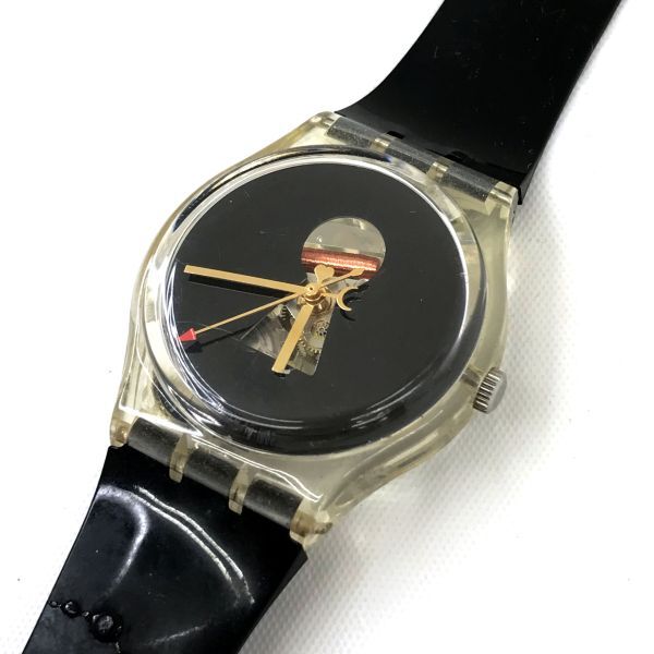 Swatch スウォッチ PORTE JARTELLES 腕時計 GK316 クオーツ コレクション 個性的 おしゃれ スケルトン ブラック 電池交換済 動作確認済の画像3