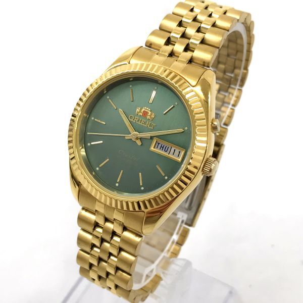 新品 ORIENT オリエント Crystal クリスタル 腕時計 469KN6-70 CA 自動巻き 機械式 オートマ ラウンド ゴールド 21石 ヴィンテージ_画像3