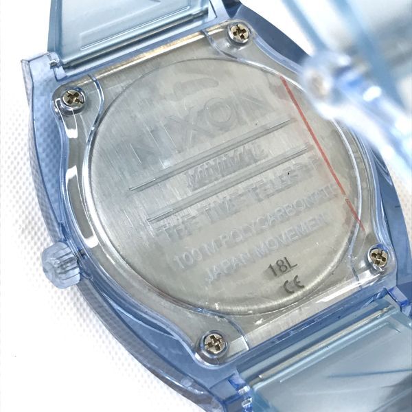 新品 NIXON ニクソン THE TIME TELLER タイムテラー 腕時計 A119 3143-00 クオーツ アナログ ラウンド ブルー クリア 動作確認済み 箱付き_画像5