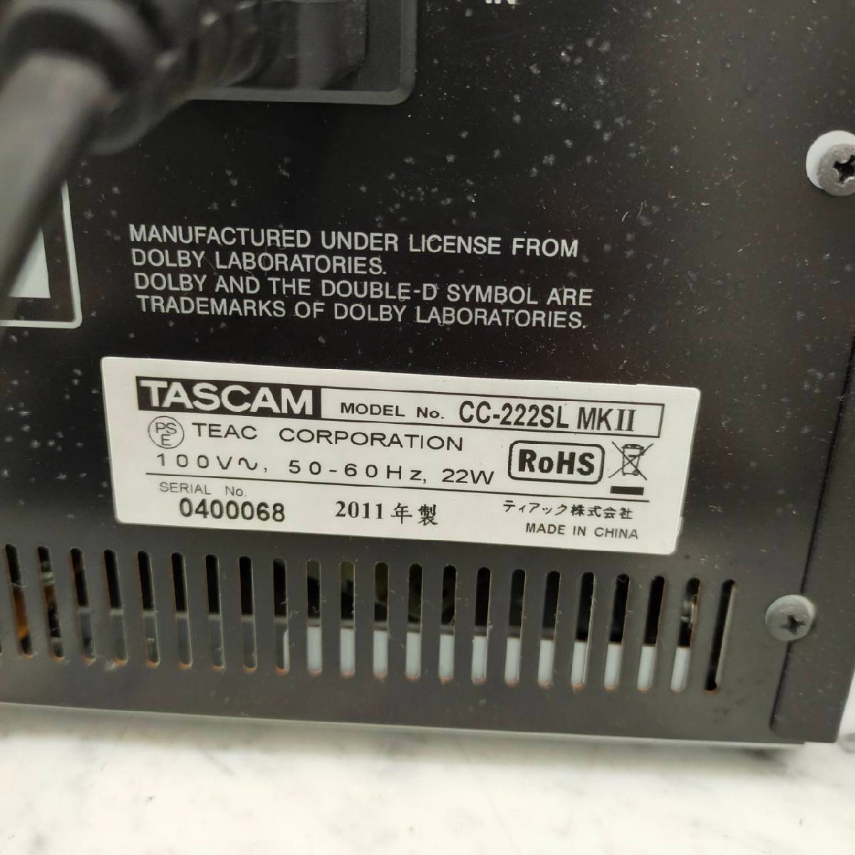 T7634＊【中古】TASCAM タスカム CC-222SL MKII CDレコーダー/カセットデッキ_画像6