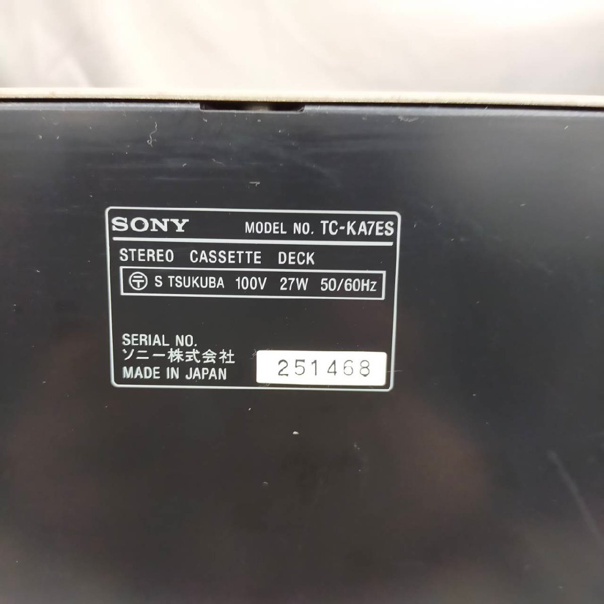 T7655＊【ジャンク】SONY ソニー TC-KA7ES カセットデッキ