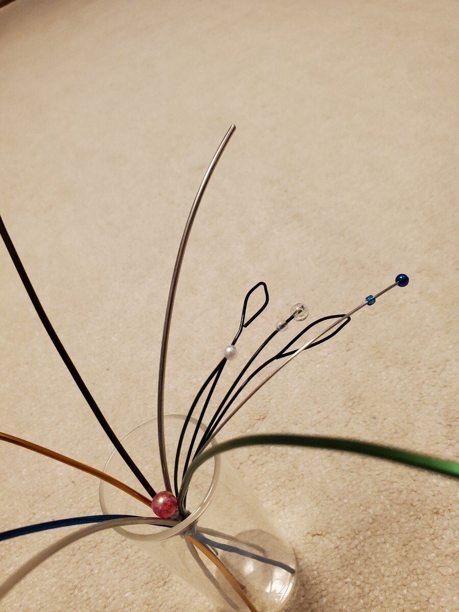 線の開き ワイヤーアート インテリア 針金工作 置き物 _画像3