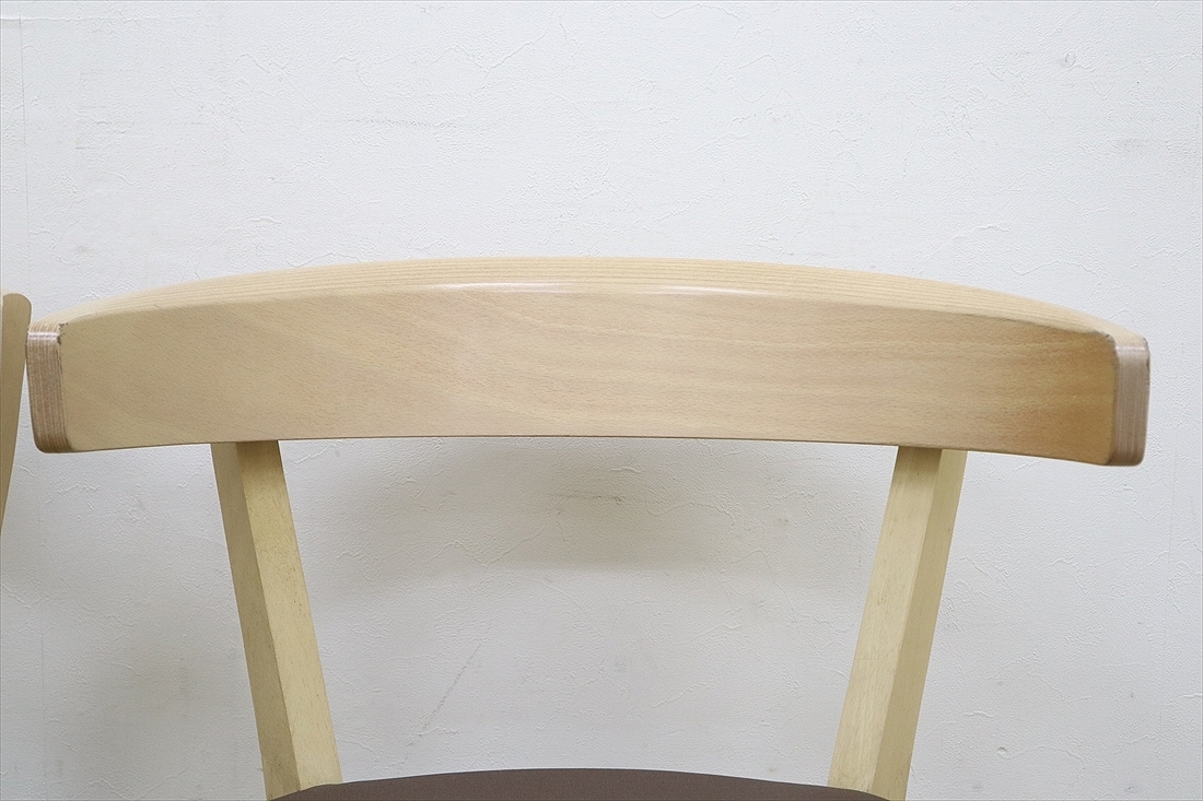 ◆karimoku カリモク家具 CA37モデル ダイニングチェア 食堂椅子 2脚セット 合成皮革 軽量 木製 モダン シンプル CA3700F562の画像7
