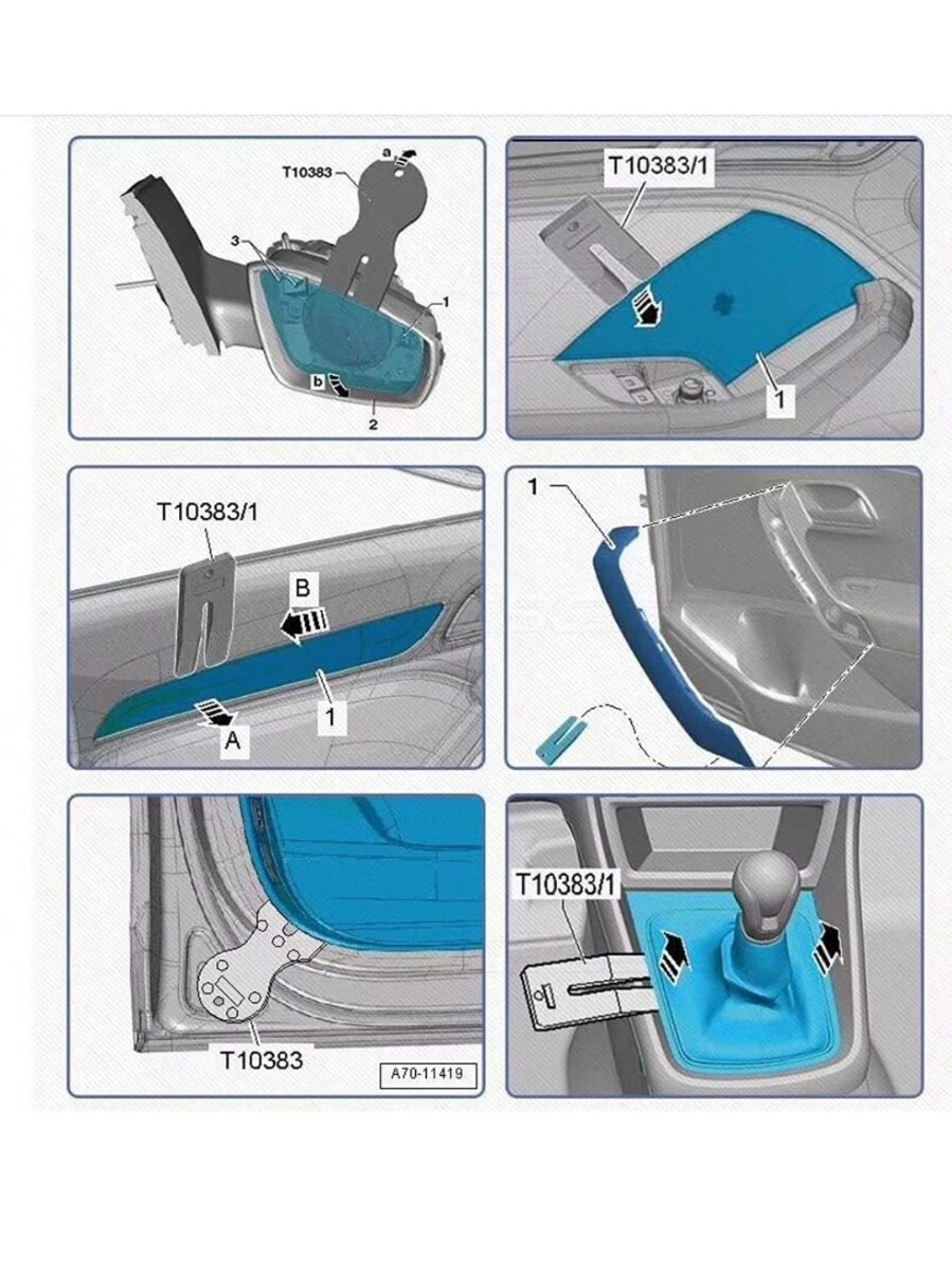  автомобиль внутренний отделка panel съемник (OEM T10383,T10383/1,T10383/2,3409) Audi, Porsche, Land Rover, Jaguar, Europe машина 