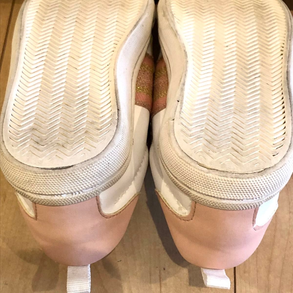 【19.5cm】H&M スニーカー 女の子シューズ 靴 ガールズ ホワイト ピンク