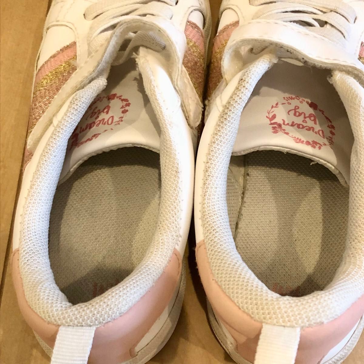 【19.5cm】H&M スニーカー 女の子シューズ 靴 ガールズ ホワイト ピンク