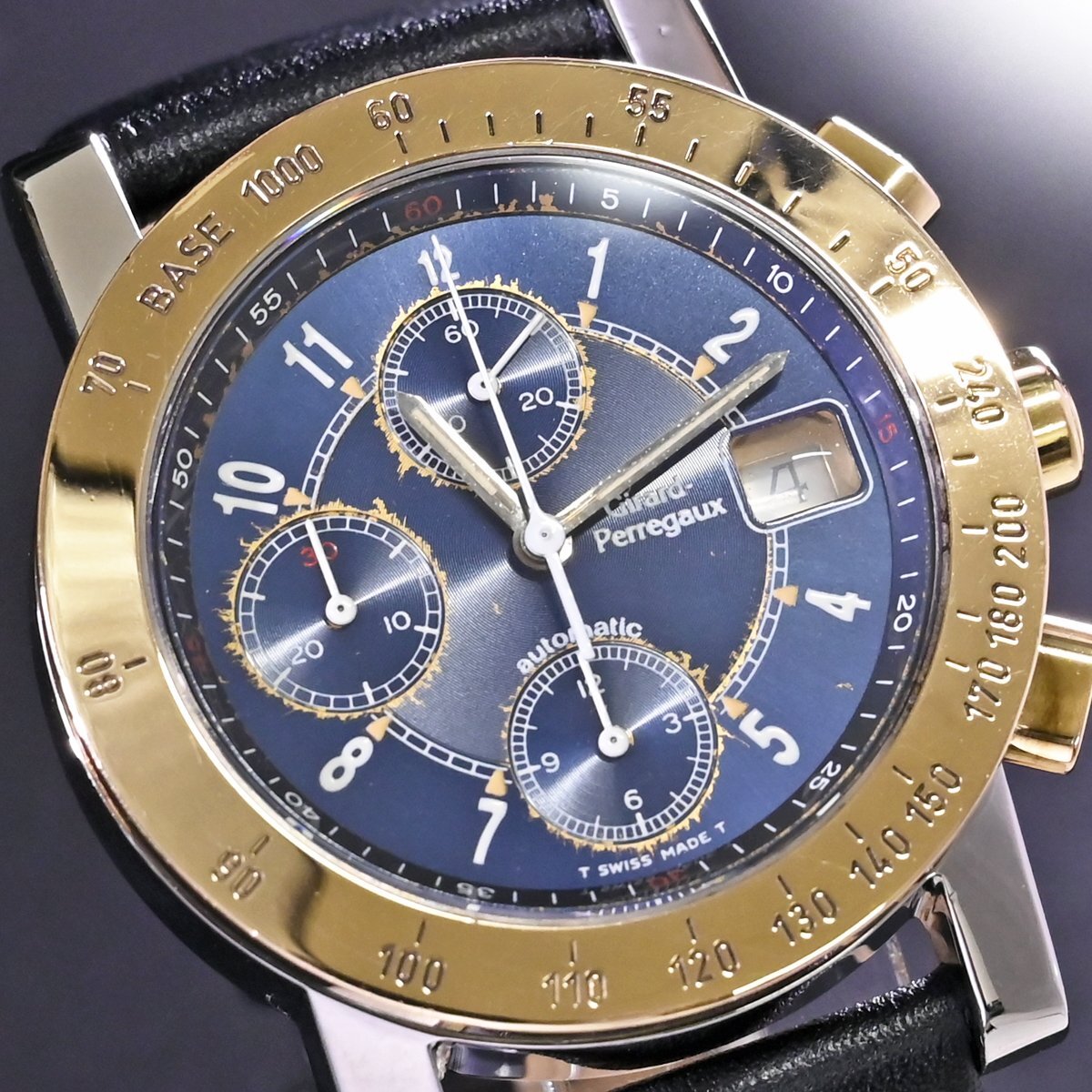 本物 ジラールペルゴ K18ゴールドベゼル GP7000 オートマチック クロノグラフ メンズウォッチ 男性用自動巻腕時計 GIRARD PERREGAUXの画像3