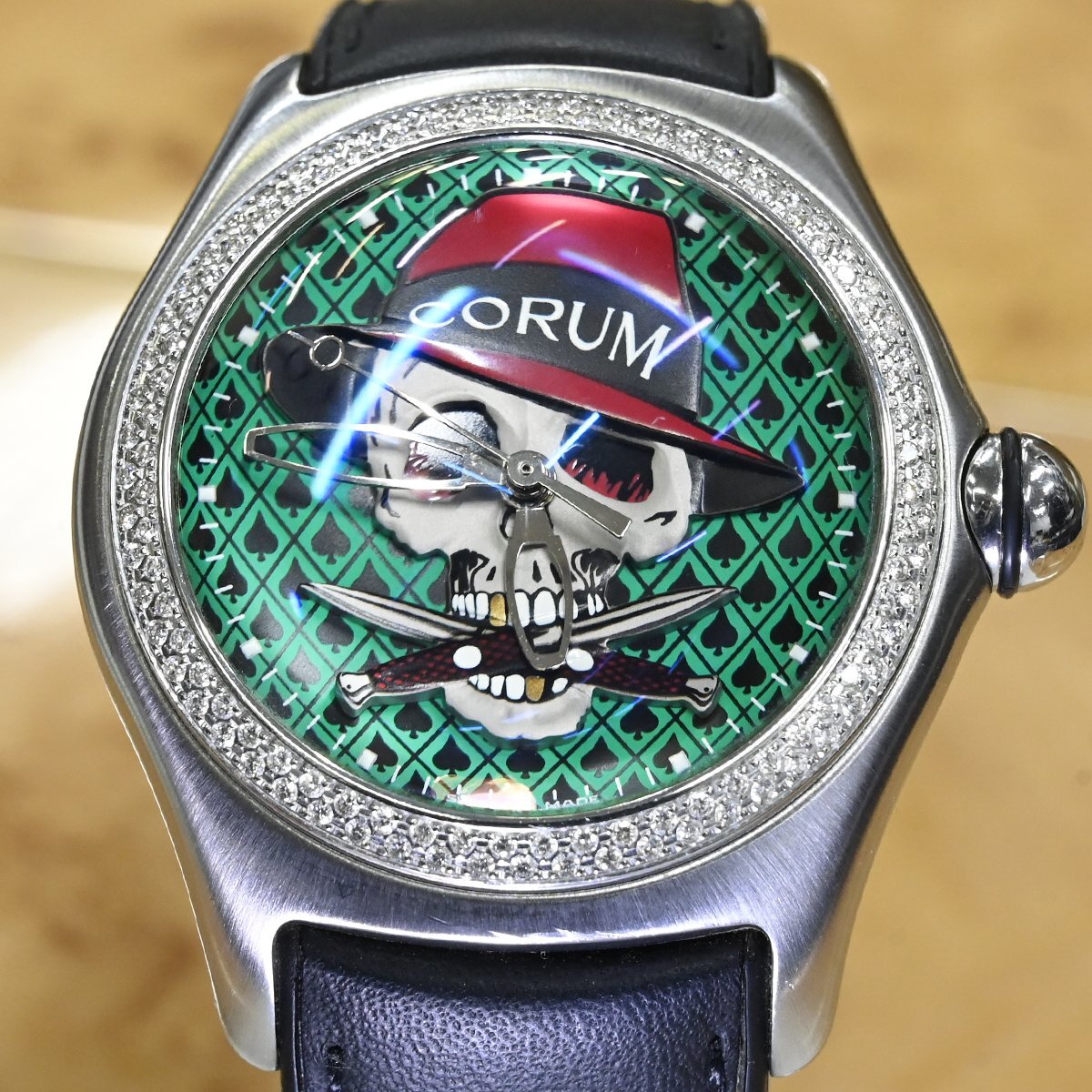  genuine article finest quality goods Corum ultimate rare original full diamond automatic Bubble gang Star men's watch gentleman self-winding watch clock original belt CORUM