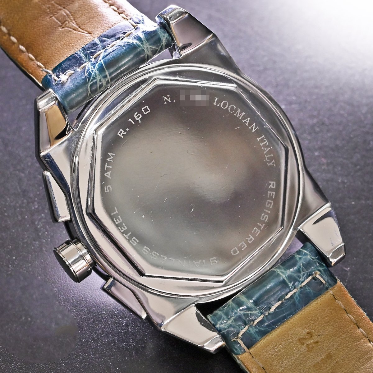 本物 超美品 ロックマン 純正フルダイヤベゼル マザーオブパール クロノグラフ メンズウォッチ 男性用宝飾腕時計 LOCMANの画像7