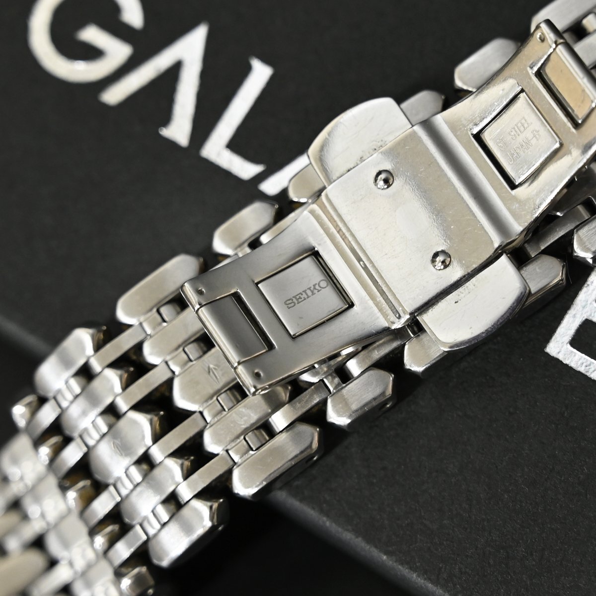 本物 美品 セイコー 純正品 ガランテ ステンレス ブレスレット 24mm幅 腕時計 ウォッチ ベルト バンド SSブレス SEIKO GALANTEの画像6