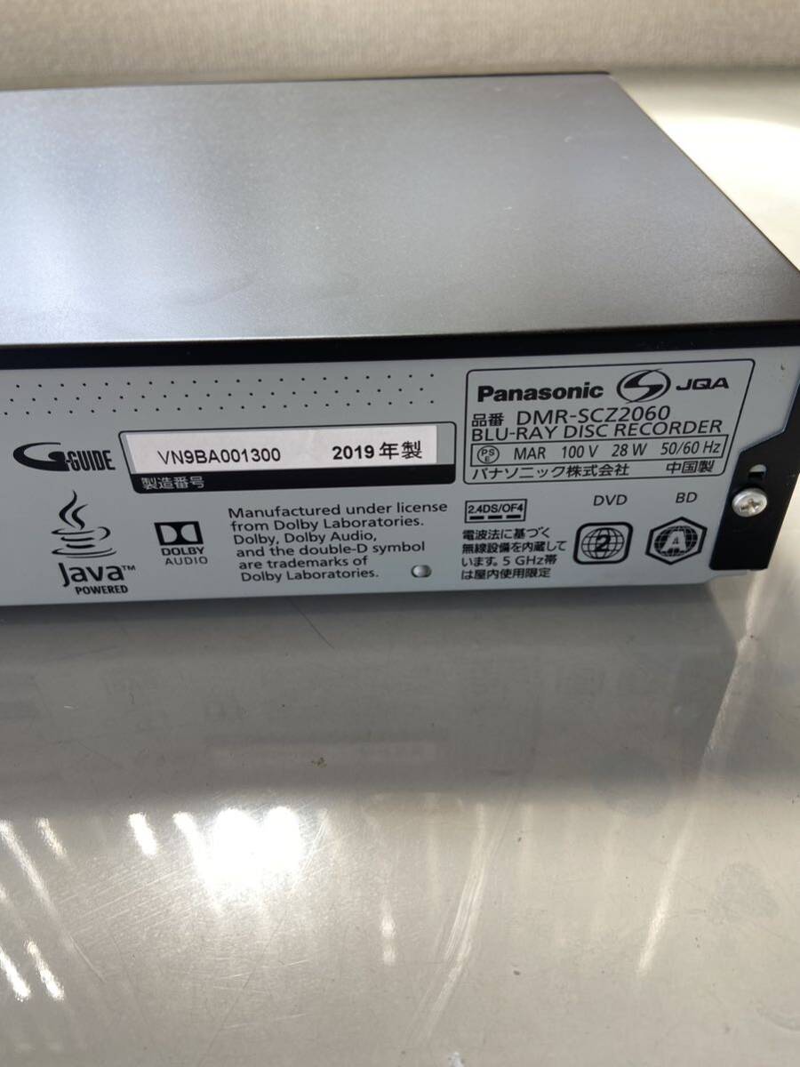 Panasonic BDレコーダー DMR-SCZ2060 2019年製 BD/DVD/HDD再生/リモコン 中古品現状品_画像9