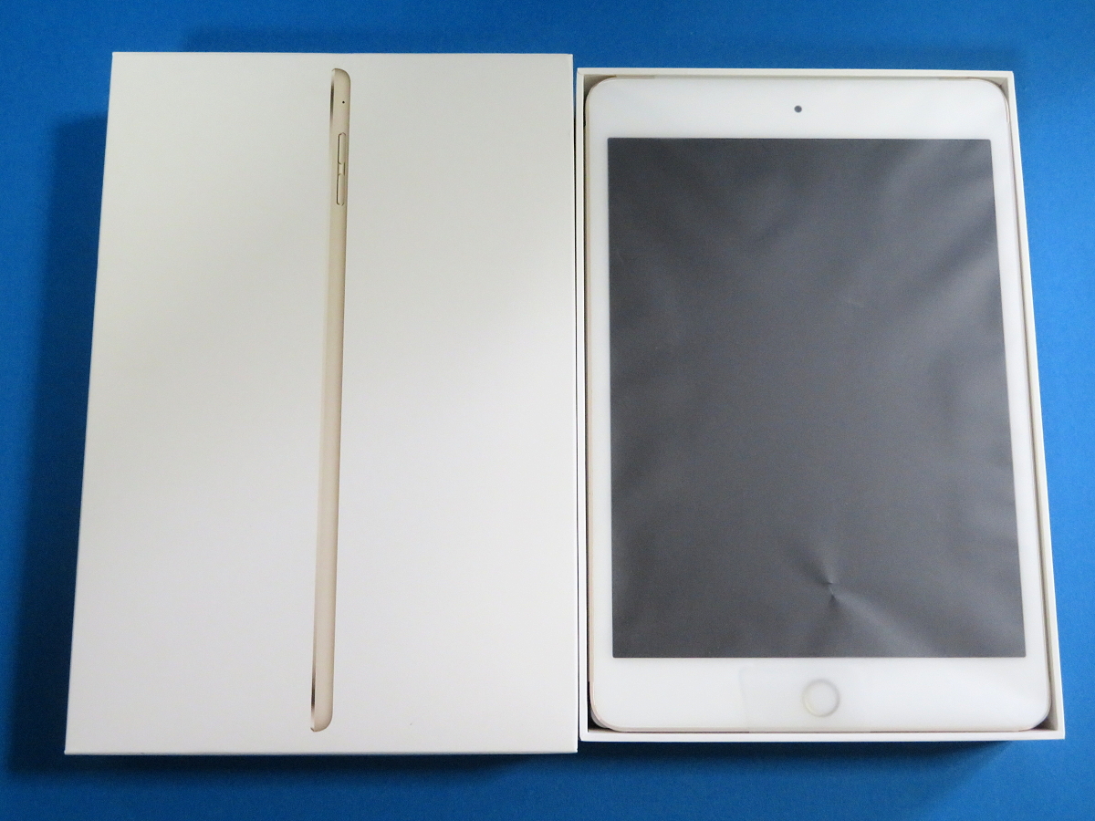 Apple iPad mini 4 WiFi+Cellular 16GB Gold docomo 中古の画像1