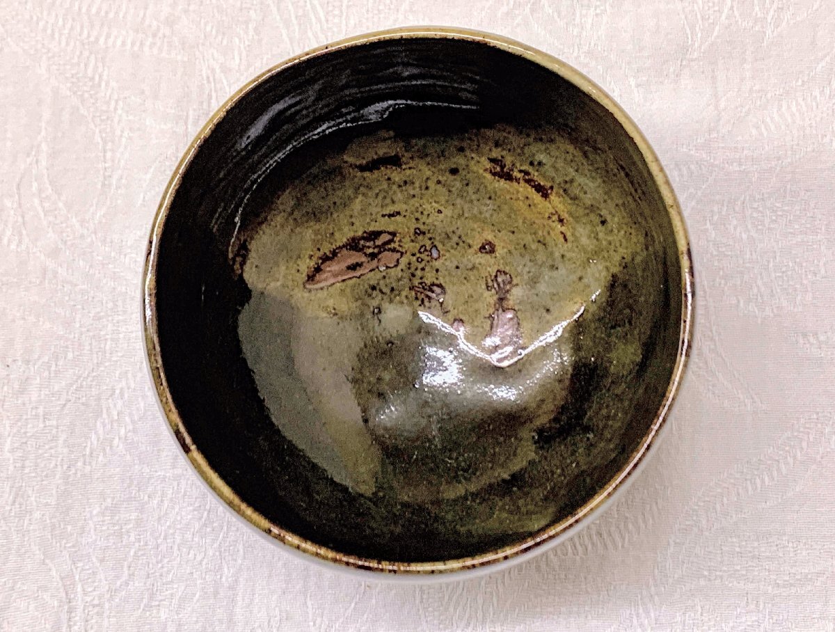 13843/茶道具 茶碗 抹茶椀 緑釉_画像3