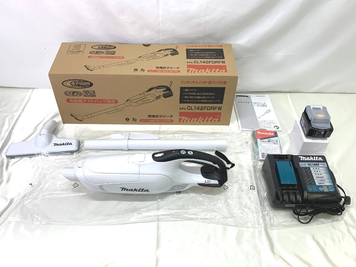 <未使用品>マキタ コードレス掃除機 CL142FDRFW ワンタッチスイッチ 紙パック仕様(50224040405272IK)