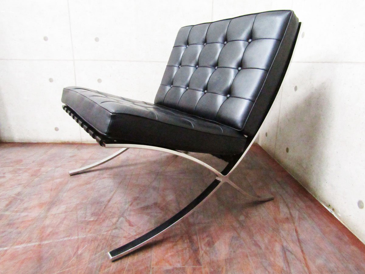 展示品/Knoll/最高級/ミースファンデルローエ/Barcelona Chair/バルセロナチェア/黒総革/デザイナーズモダン/1人掛けソファ/125万/eee5807kの画像4