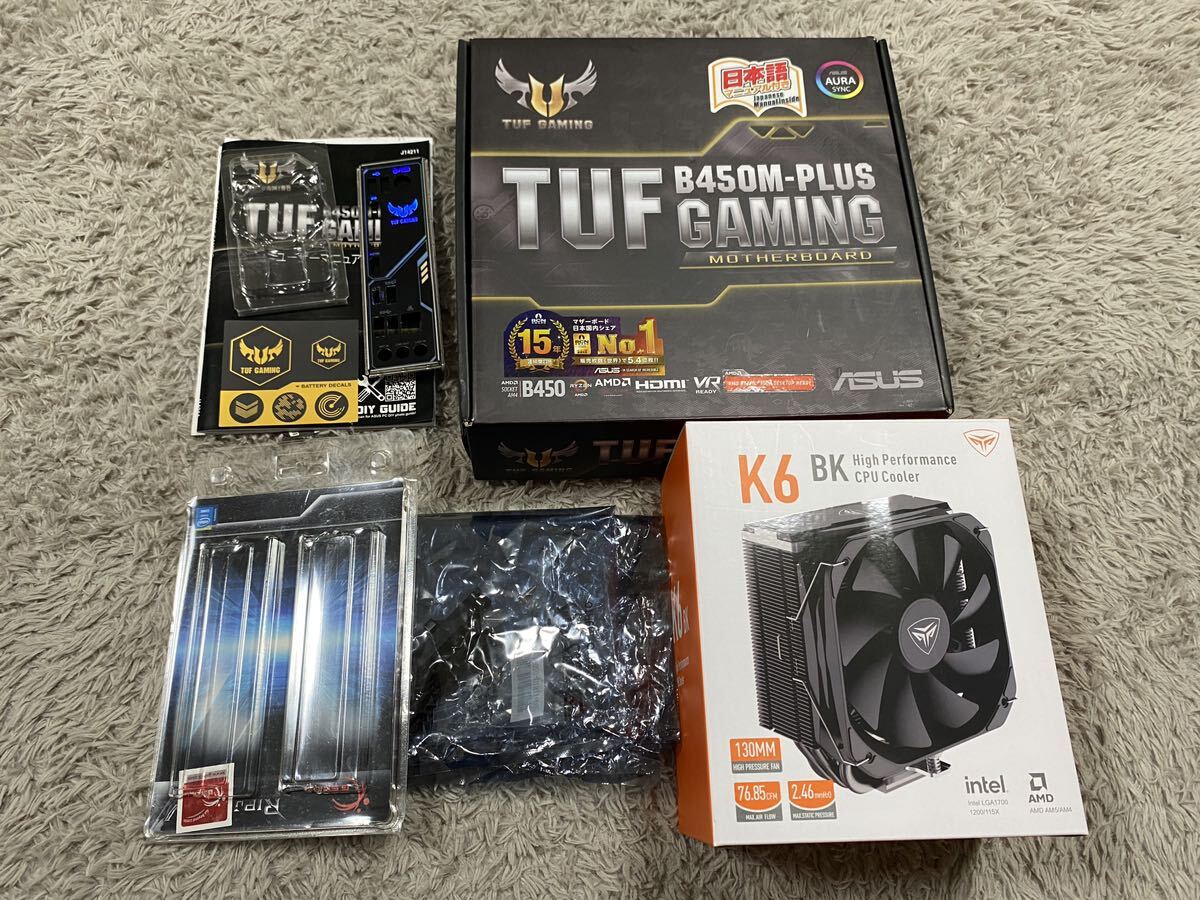  free shipping operation verification settled gorgeous 4 point set Ryzen9 5900X B450M-PLUS TUF GAMING DDR4 16GB 2 sheets 32GB CPU cooler,air conditioner AM4