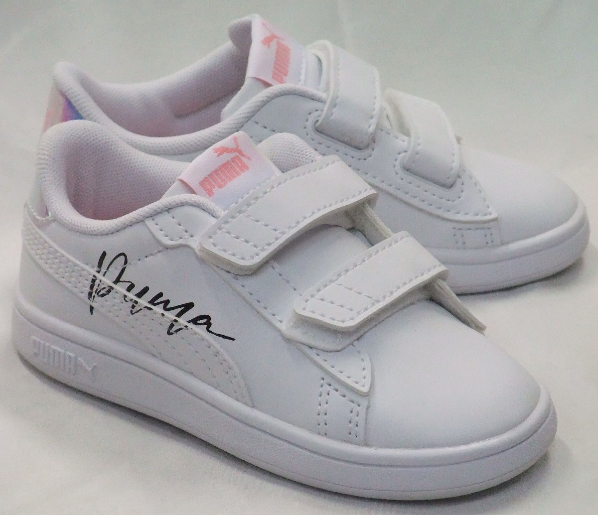 бесплатная доставка puma puma smash 3.0 л кристалл крыло белый/розовый 15см 2 липучка velcro детские кроссовки детская обувь