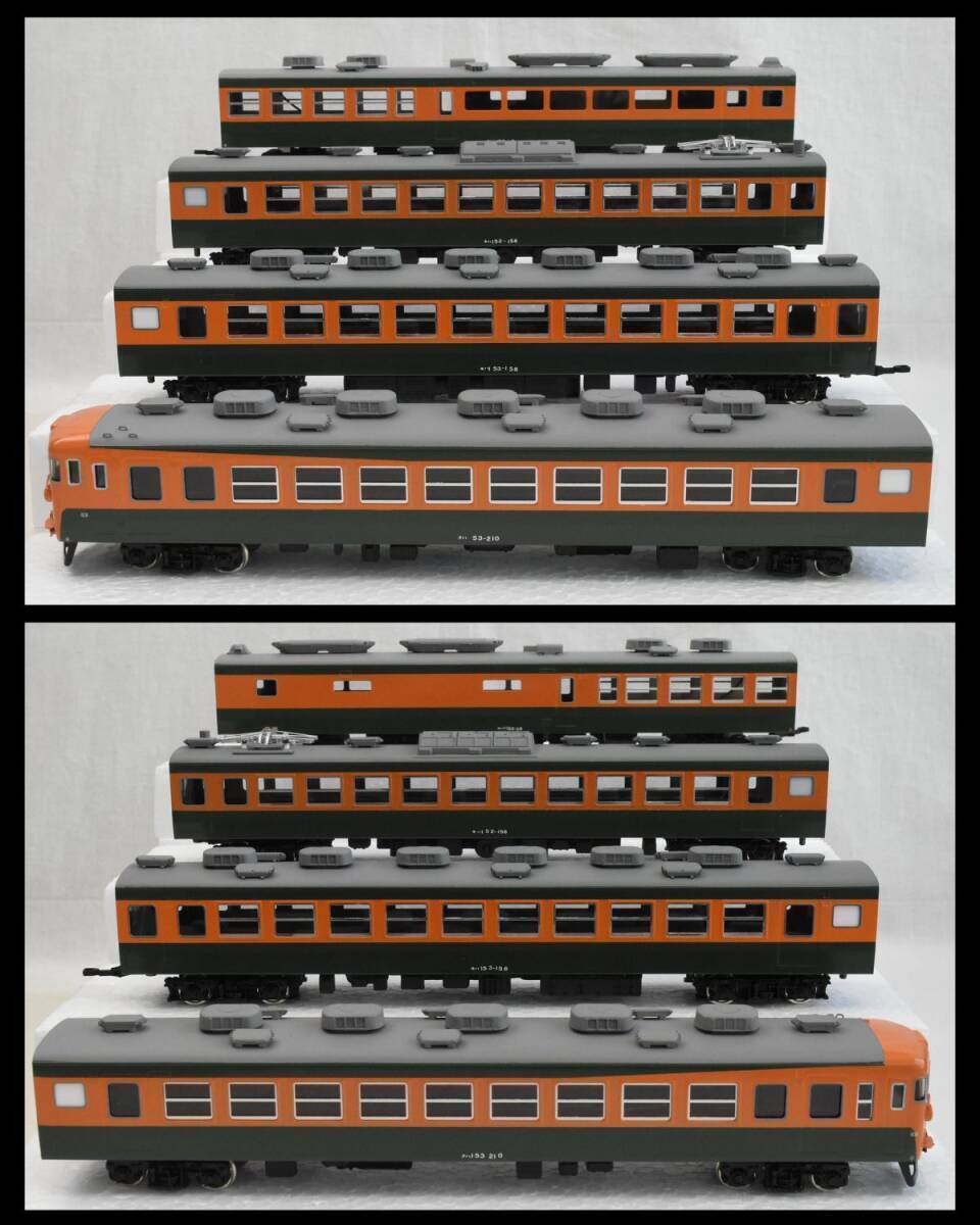 T5A030 エンドウ ENDO 153系 国鉄シリーズ 10両 緑 オレンジの画像1