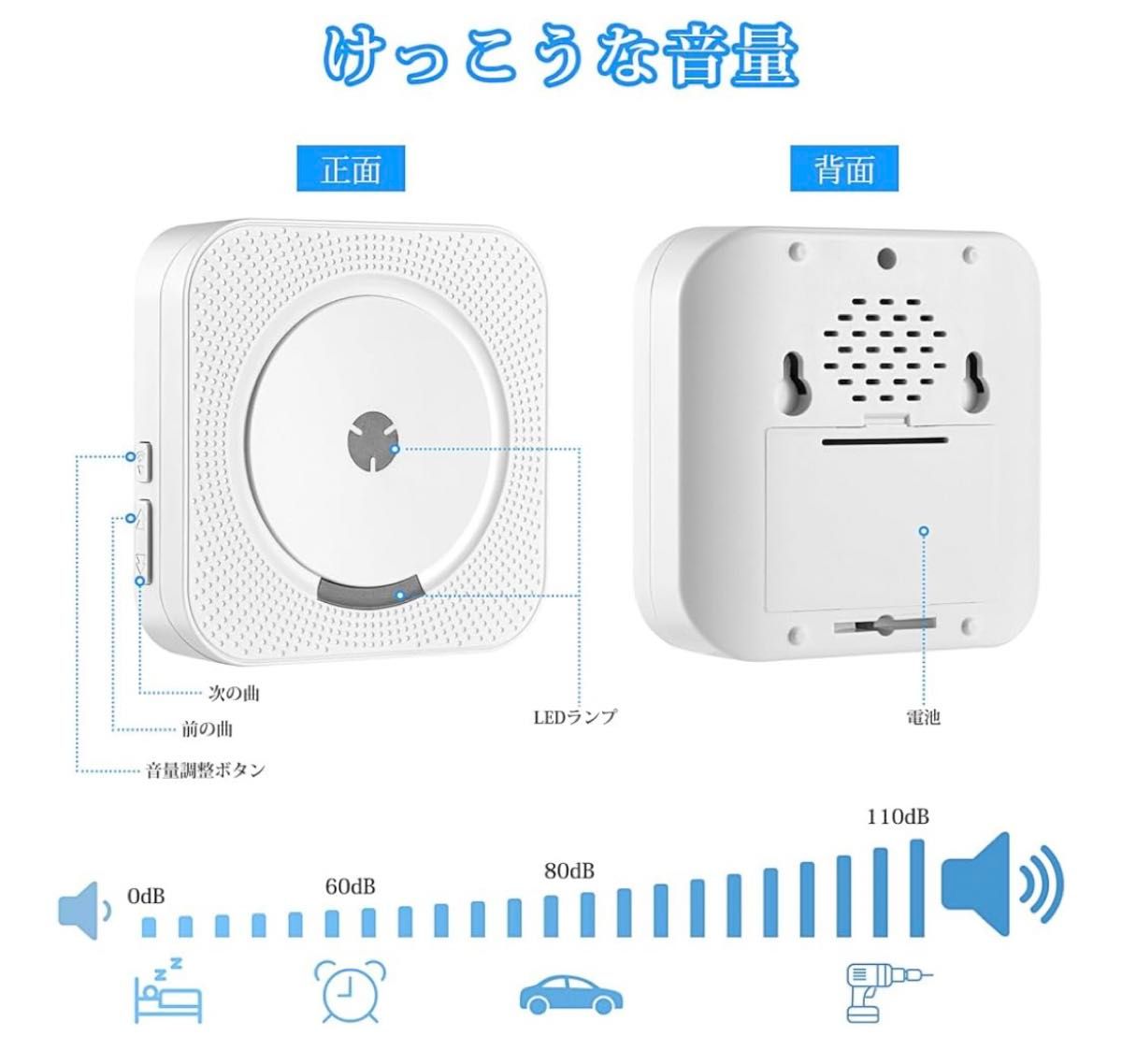 ナースコール 家庭用 呼び出しベル 介護 ポケットベル 介護ベル 緊急コールセット 高齢者用/介護用(受信機1 +発信機2)