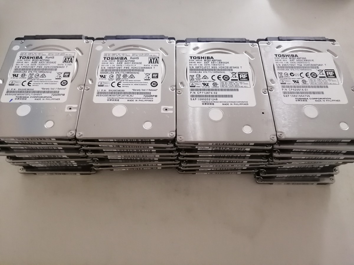 MQ 01ABF 050 500GB 100点セット東芝HDD 2.5インチ　_画像1