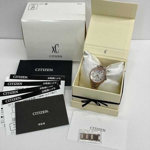 CITIZEN シチズン XC クロスシー 電波ソーラー EC1164-53W サクラピンク レディース腕時計 ワールドタイム チタン 稼働品 箱/保証付き 美品