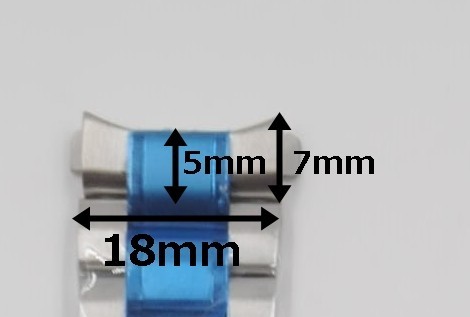 時計ベルト 18mm シルバー 弓カン 無垢 ステンレス プッシュ式の画像5