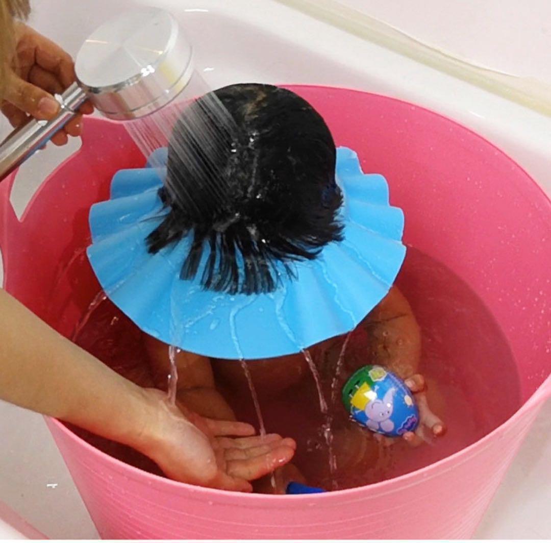 [4 -step adjustment ] shampoo hat baby baby Kids nursing shower blue 