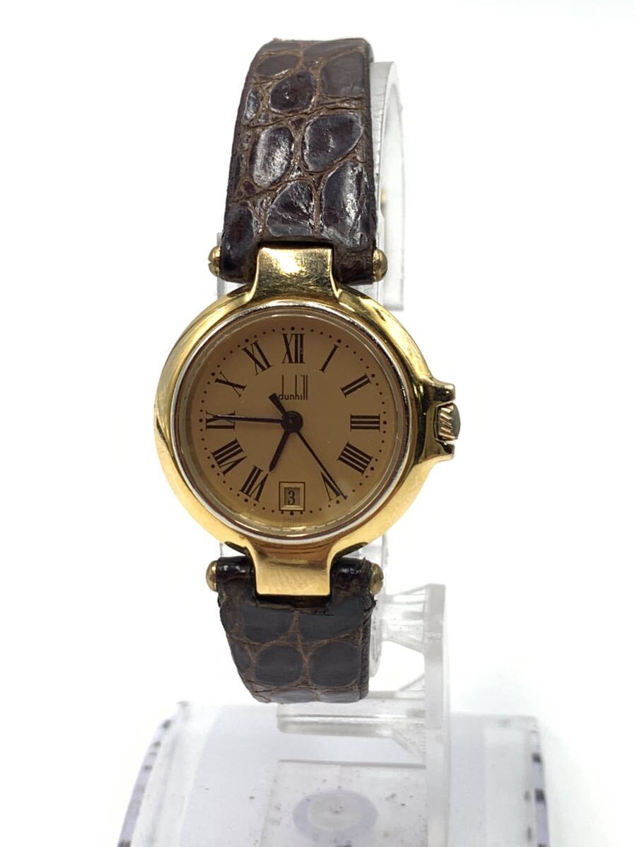  Dunhill бренд Gold наручные часы мелкие вещи P12-27141 кожа модный 