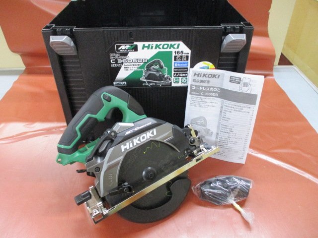 沖縄・離島は発送不可 新品 ハイコーキ HiKOKI 36V 165mm コードレス丸のこ C3606DB(緑 本体のみ+専用ケース付)