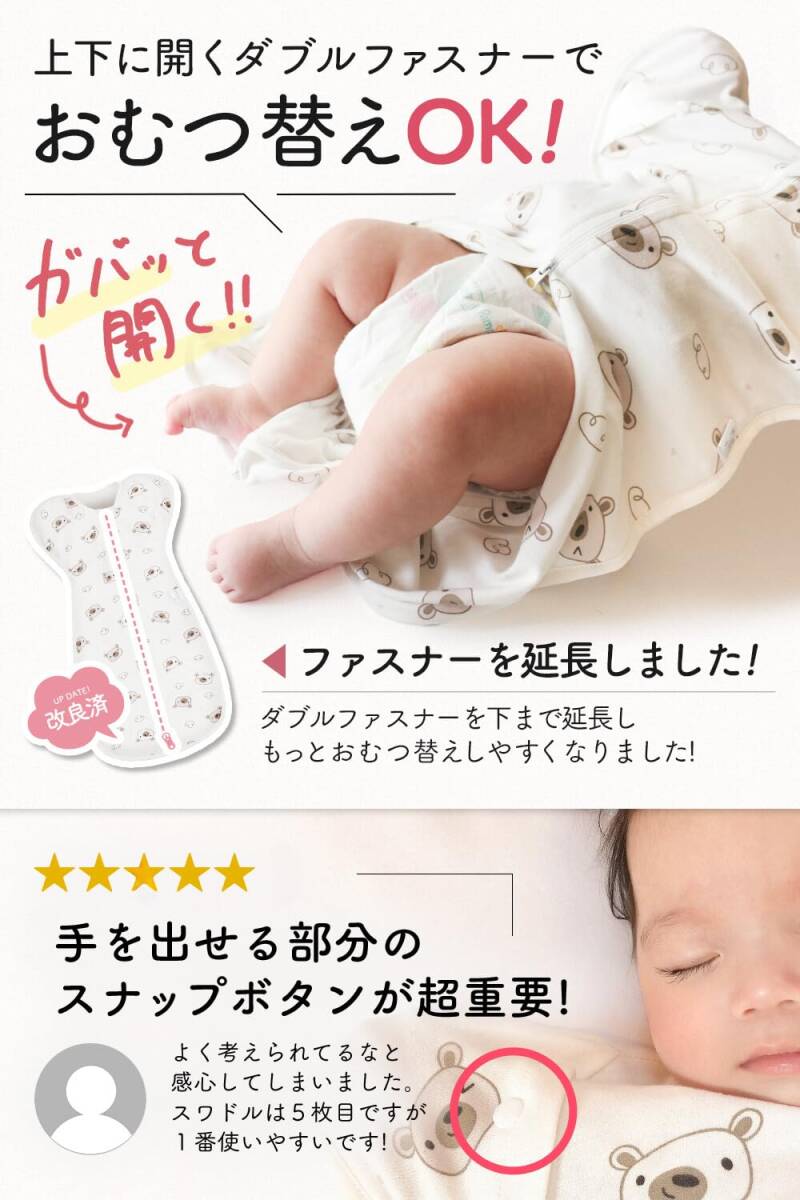 【特価商品】【助産師が推薦 100%天然コットン】コペルタ ベビー用品 新生児 出産祝い おくるみ (HOSHI, 【IHDI認証_画像2