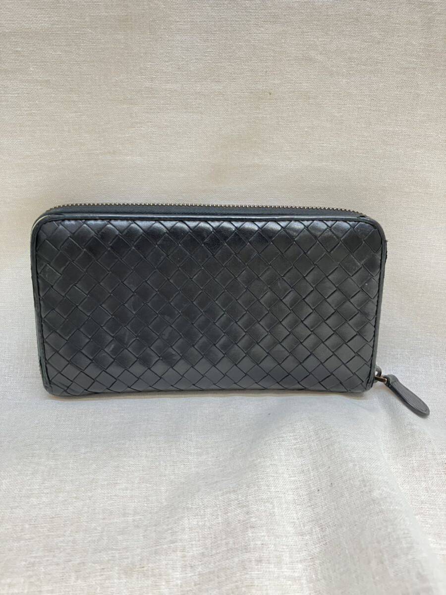 BOTTEGA VENETA ボッテガヴェネタ イントレチャート 財布 ブラック 黒 レザー ラウンドジップ 男女兼用 ☆1円～☆ ■B-093725■_画像2